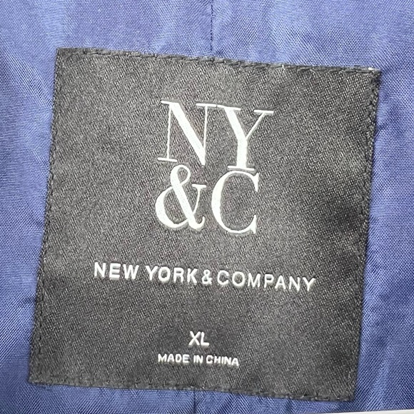 New York & Co Blue Lightweight Quilted Jacket with Gold Accents XL - Picture 4 of 7